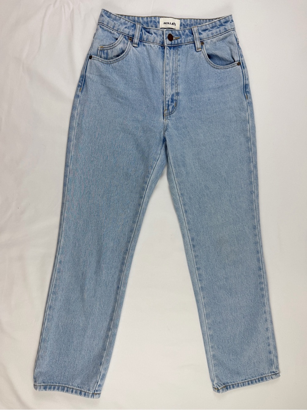 Rolla’s Original High Rise Straight Jeans 26 G’Day Mate Light Wash Denim